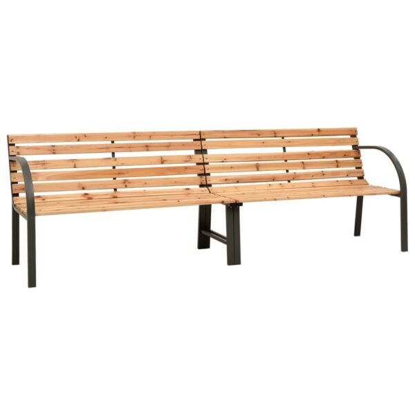 vidaXL Twin Patio Bench Garden Bench with Backrest Slats Chinese Fir Wood