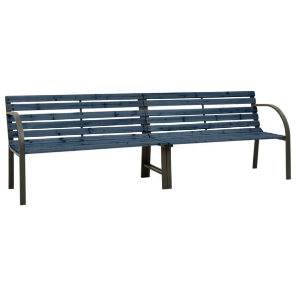 vidaXL Twin Patio Bench Garden Bench with Backrest Slats Chinese Fir Wood - Image 5