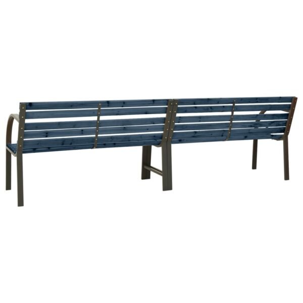 vidaXL Twin Patio Bench Garden Bench with Backrest Slats Chinese Fir Wood - Image 4