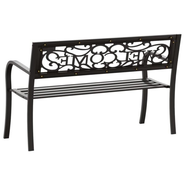 vidaXL Patio Bench 49.2" Steel Black - Image 4