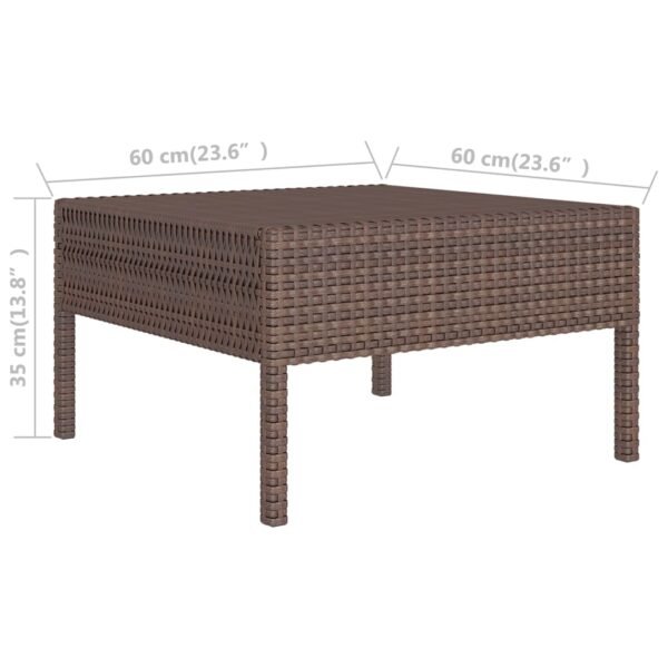 vidaXL 5 Piece Patio Lounge Set with Cushions Poly Rattan Brown - Image 5