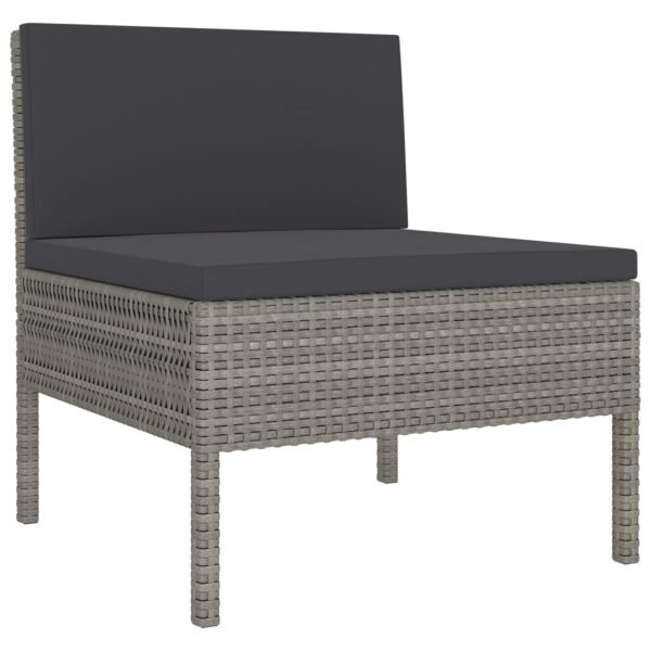 vidaXL 11 Piece Patio Lounge Set with Cushions Poly Rattan Gray - Image 5