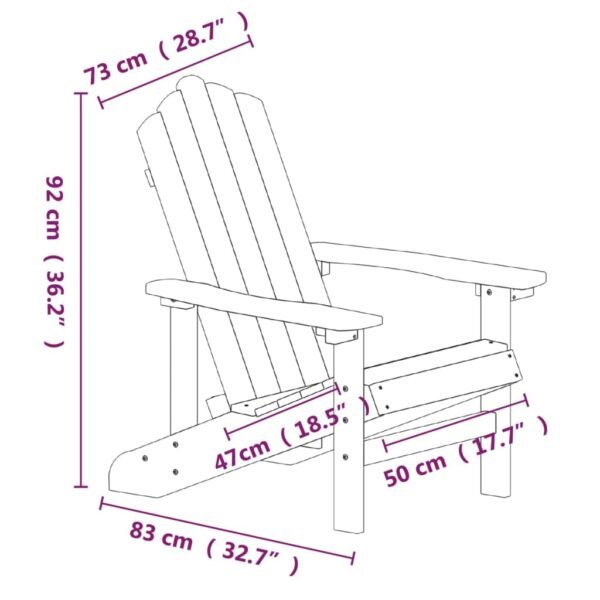 vidaXL Patio Adirondack Chairs 2 pcs HDPE Aqua Blue - Image 4