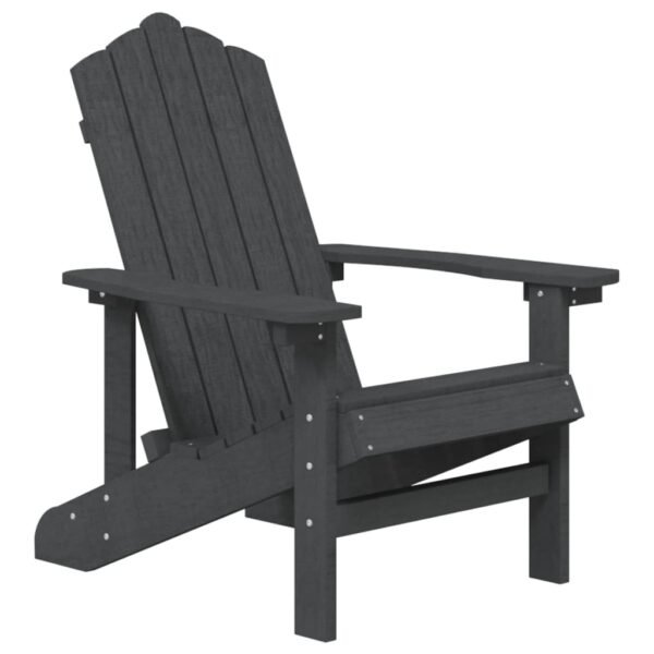 vidaXL Patio Adirondack Chair with Table HDPE Anthracite - Image 2