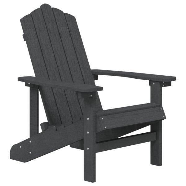 vidaXL Patio Adirondack Chair with Table HDPE Anthracite - Image 3