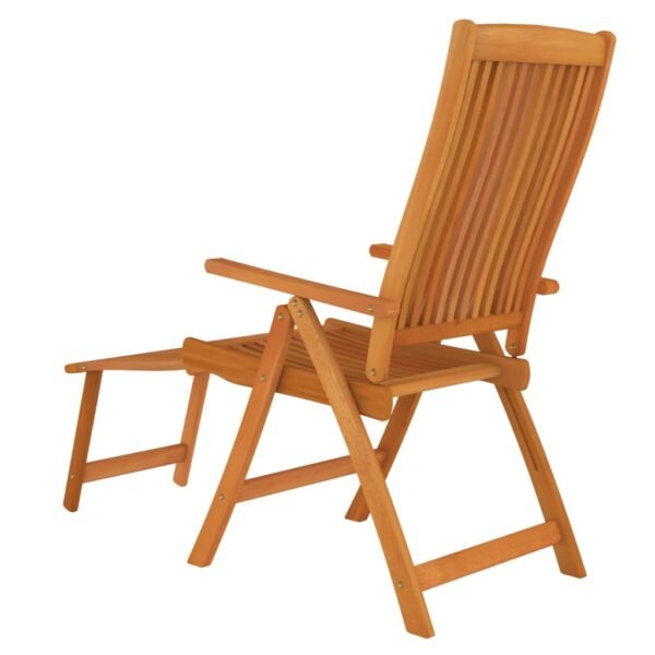 vidaXL Folding Patio Chairs with Footrests 2 pcs Solid Wood Eucalyptus - Image 5