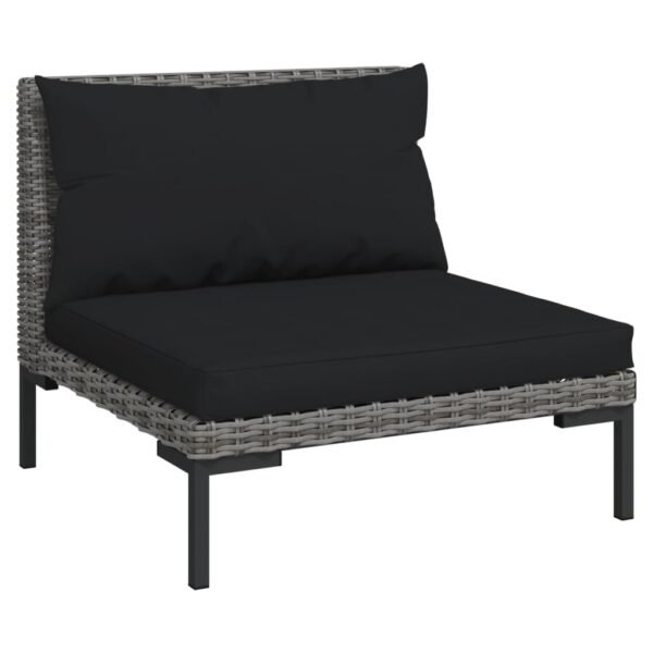 vidaXL 11 Piece Patio Lounge Set with Cushions Poly Rattan Dark Gray - Image 2