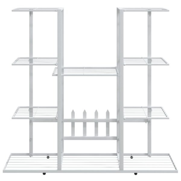 vidaXL Flower Stand 37.2"x9.8"x35" White Iron - Image 2