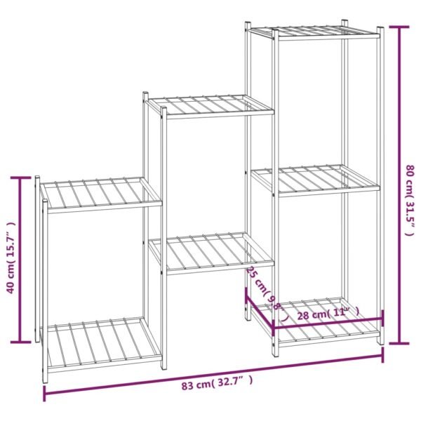 vidaXL Flower Stand 32.7"x9.8"x31.5" Black Iron - Image 2