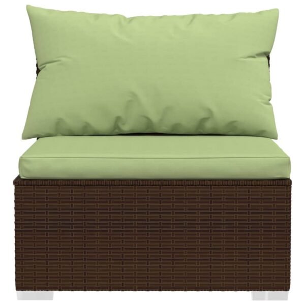 vidaXL Patio Furniture Set 2 Piece with Cushions Poly Rattan Brown - Image 3