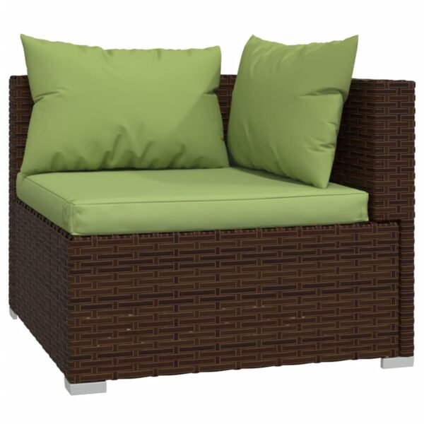 vidaXL Patio Furniture Set 4 Piece with Cushions Poly Rattan Brown - Image 2