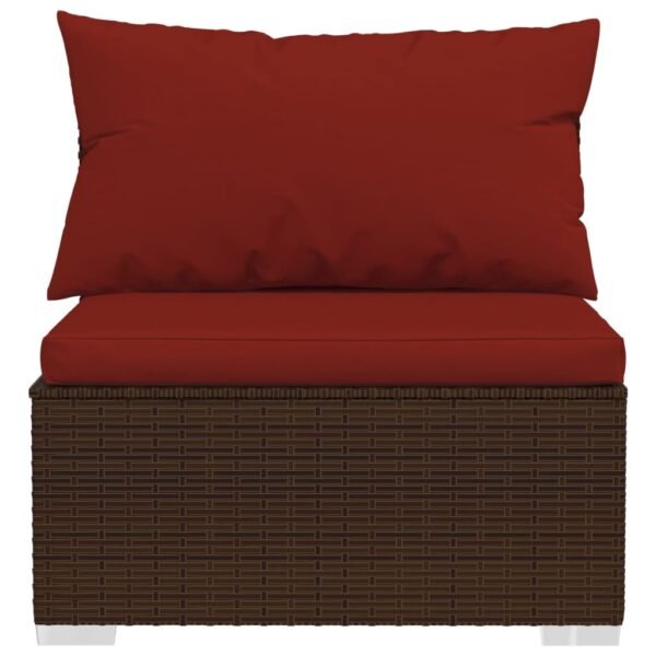 vidaXL 11 Piece Patio Lounge Set with Cushions Brown Poly Rattan - Image 3