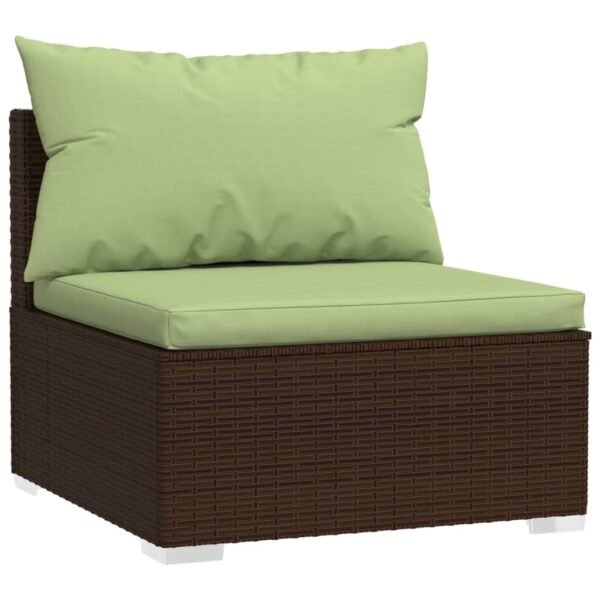 vidaXL 11 Piece Patio Lounge Set with Cushions Brown Poly Rattan - Image 2