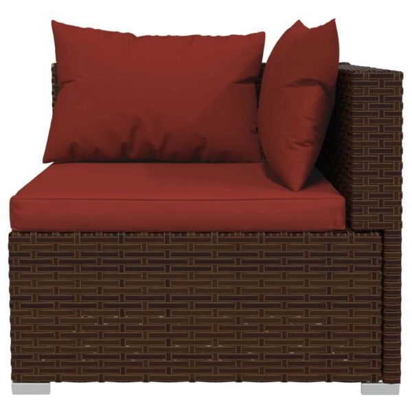 vidaXL 12 Piece Patio Lounge Set with Cushions Brown Poly Rattan - Image 3