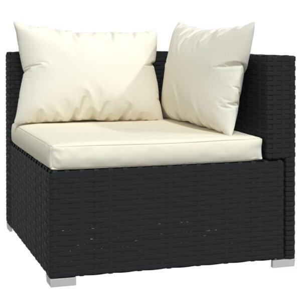 vidaXL 12 Piece Garden Lounge Set with Cushions Poly Rattan Black - Image 2