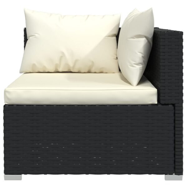 vidaXL 12 Piece Garden Lounge Set with Cushions Poly Rattan Black - Image 3