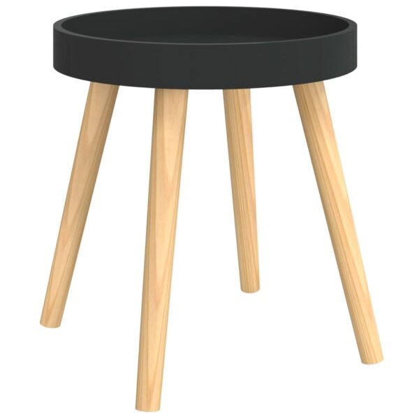 vidaXL Side Table Round End Coffee Table Engineered Wood and Solid Wood Pine - Image 2