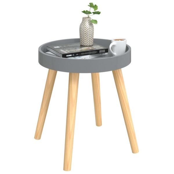 vidaXL Side Table Round End Coffee Table Engineered Wood and Solid Wood Pine