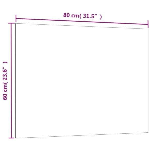 vidaXL Wall-mounted Magnetic Board White 31.5"x23.6" Tempered Glass - Image 4