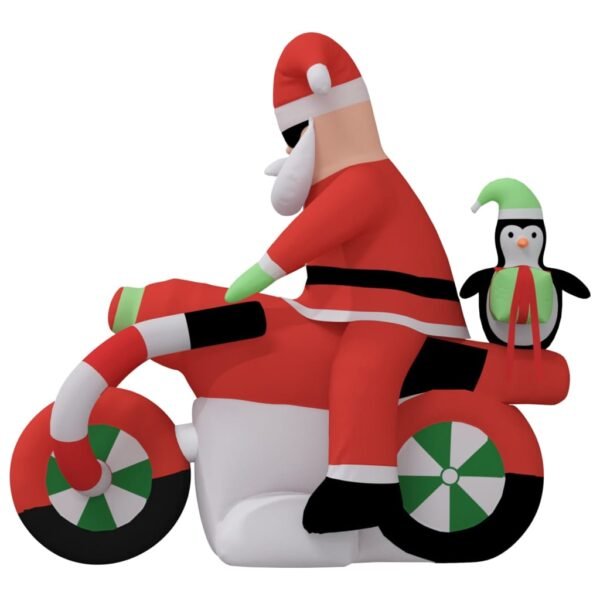 vidaXL Christmas Inflatable Santa on Motorcycle LED 62.2" - Image 4