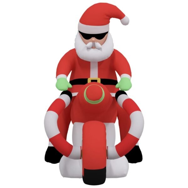 vidaXL Christmas Inflatable Santa on Motorcycle LED 62.2" - Image 5