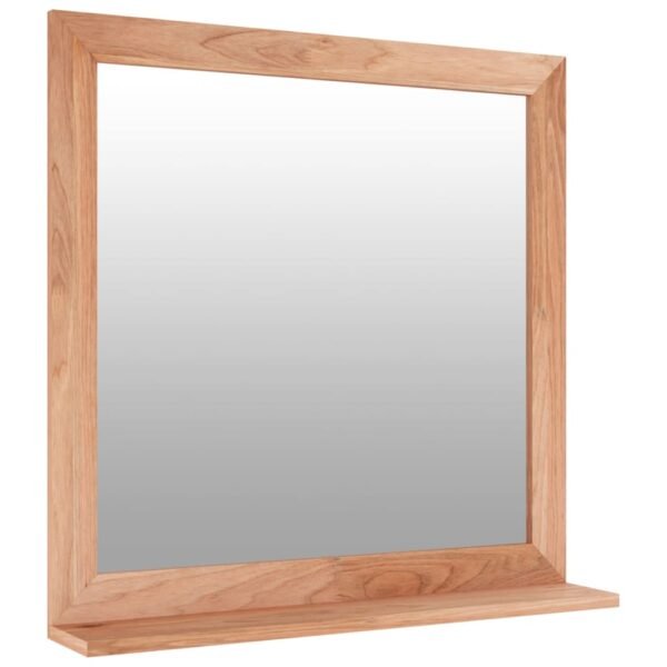 vidaXL Wall Mirror 21.7"x21.7" Solid Wood Walnut - Image 2