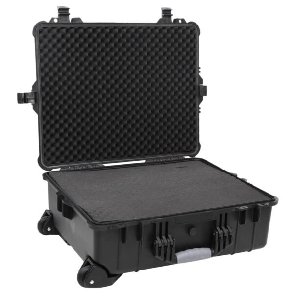 vidaXL Wheeled Flight Case Black 24.8"x19.7"x9.1" PP - Image 3