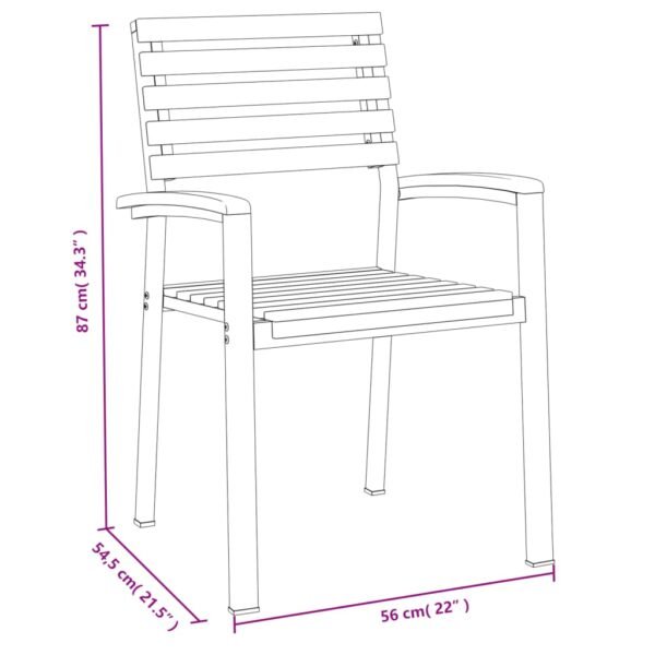 vidaXL 7 Piece Patio Dining Set Solid Wood Acacia and Metal - Image 5