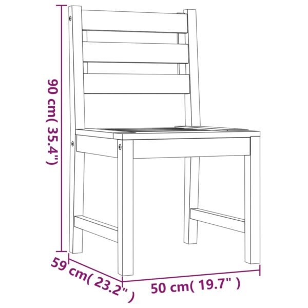 vidaXL 4/6/8x Solid Wood Pine Patio Chairs Garden Outdoor Seating Furniture - Image 2