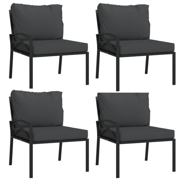 vidaXL 11 Piece Patio Lounge Set with Gray Cushions Steel - Image 3