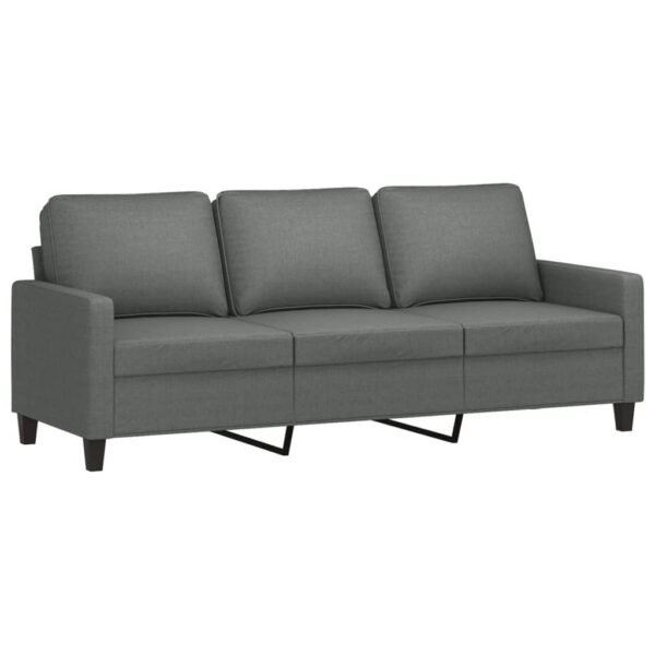 vidaXL 3-Seater Sofa with Footstool Dark Gray 70.9" Fabric - Image 4