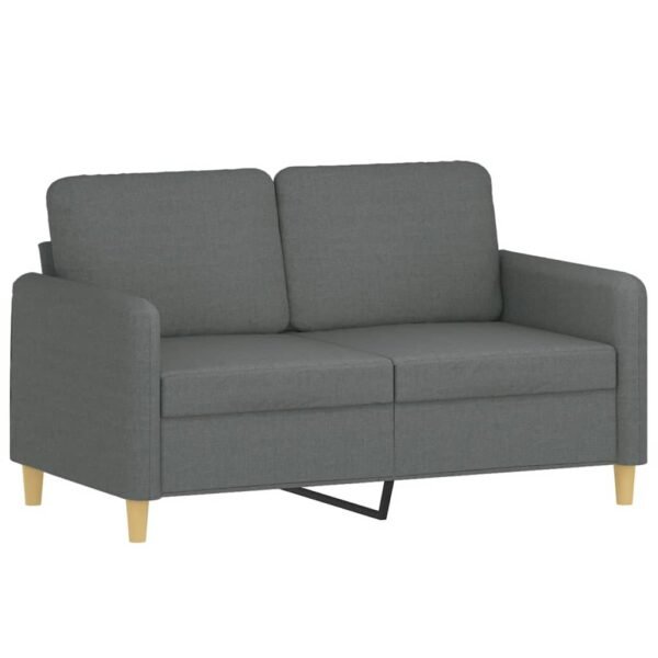 vidaXL 2 Piece Sofa Set with Cushions Dark Gray Fabric - Image 2