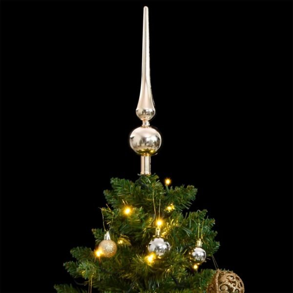 vidaXL Artificial Hinged Christmas Tree 150 LEDs & Ball Set 59.1"