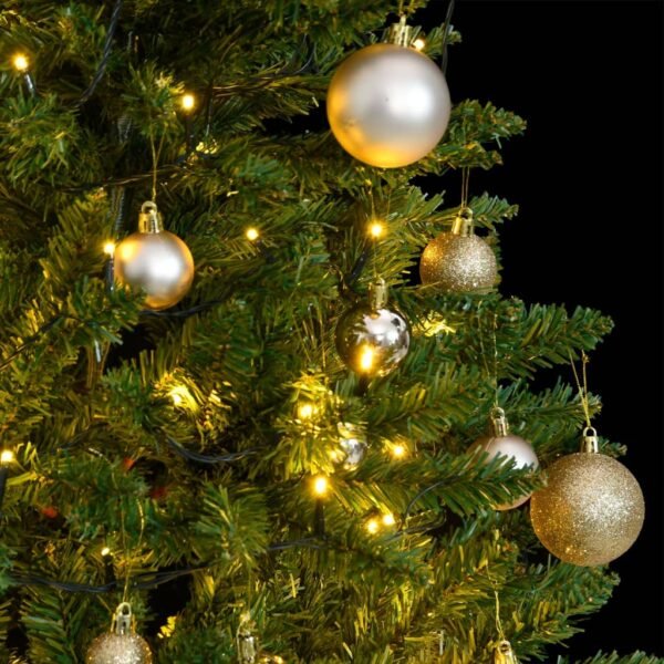 vidaXL Artificial Hinged Christmas Tree 150 LEDs & Ball Set 59.1" - Image 2