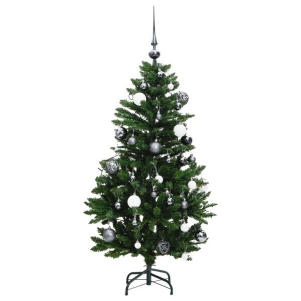 vidaXL Artificial Hinged Christmas Tree 150 LEDs & Ball Set 59.1" - Image 3