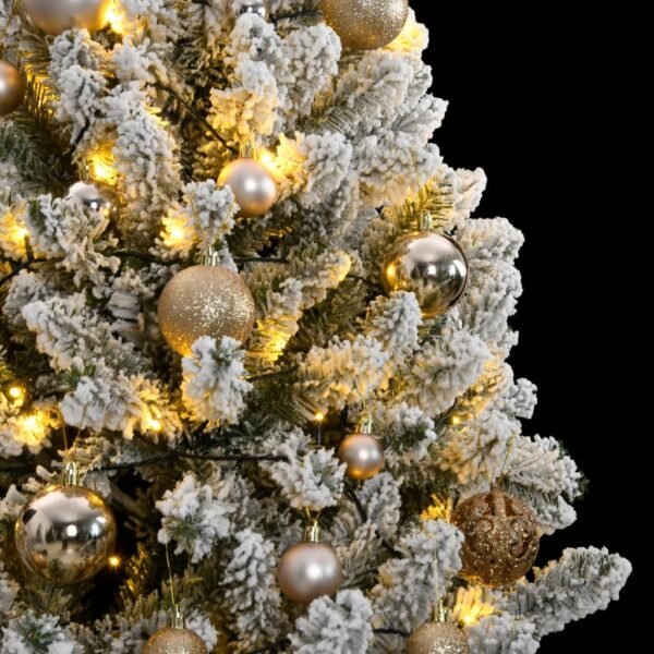 vidaXL Artificial Hinged Christmas Tree 300 LEDs & Ball Set 82.7" - Image 2