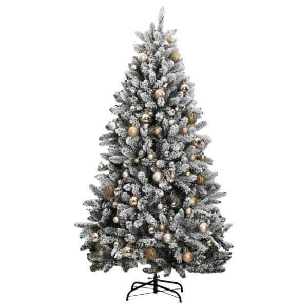 vidaXL Artificial Hinged Christmas Tree 300 LEDs & Ball Set 82.7" - Image 3