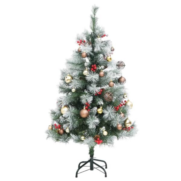 vidaXL Artificial Hinged Christmas Tree 150 LEDs & Ball Set 47.2" - Image 3