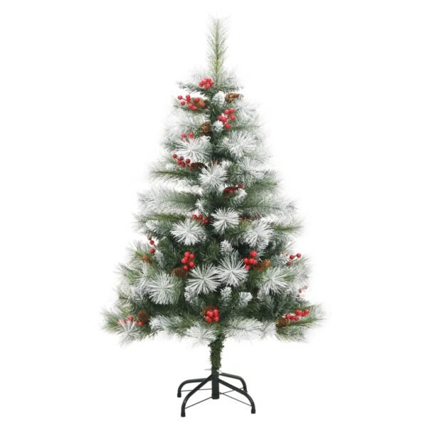 vidaXL Artificial Hinged Christmas Tree 150 LEDs & Ball Set 47.2" - Image 4