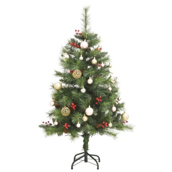 vidaXL Artificial Hinged Christmas Tree 150 LEDs & Ball Set 59.1" - Image 3