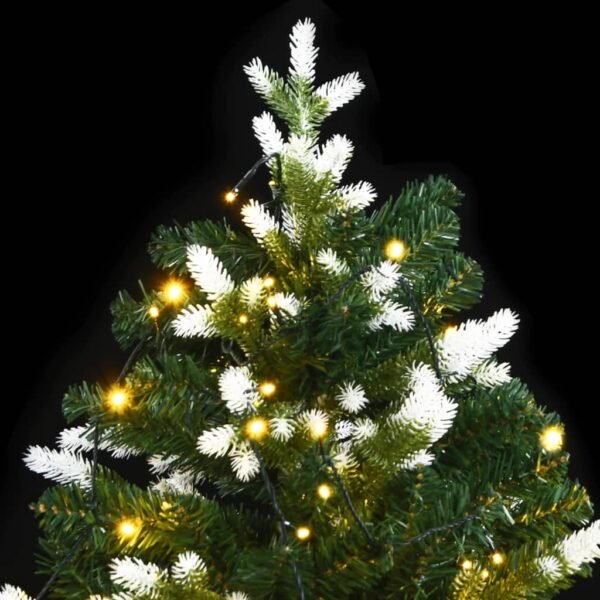 vidaXL Artificial Hinged Christmas Tree 150 LEDs & Flocked Snow 47.2"