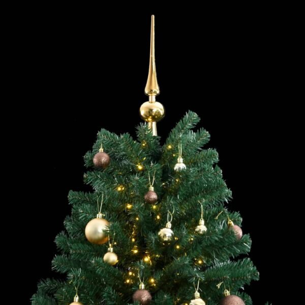 vidaXL Artificial Hinged Christmas Tree 150 LEDs & Ball Set 47.2"