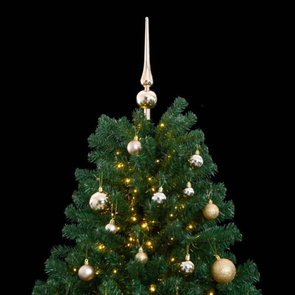 vidaXL Artificial Hinged Christmas Tree 300 LEDs & Ball Set 82.7" - Image 2