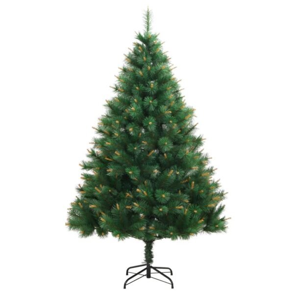 vidaXL Artificial Hinged Christmas Tree 300 LEDs & Ball Set 82.7" - Image 4