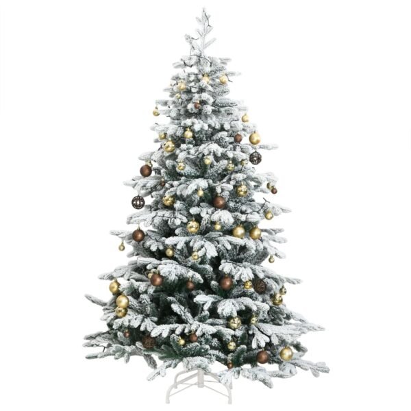 vidaXL Artificial Hinged Christmas Tree 300 LEDs & Ball Set 82.7" - Image 3