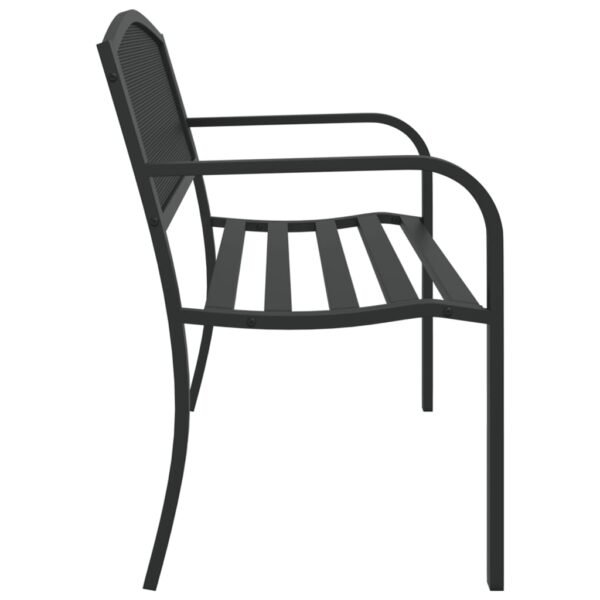 vidaXL Patio Bench 46.9" Black Steel - Image 5