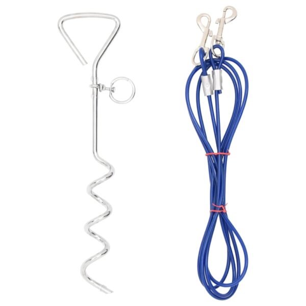 vidaXL Dog Tie Out Cable with Ground Stake 9.8'