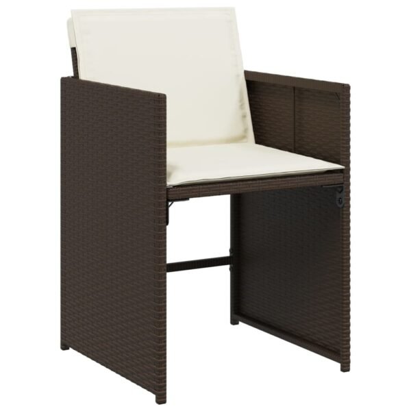 vidaXL Patio Chairs with Cushions 4 pcs Brown Poly Rattan - Image 3